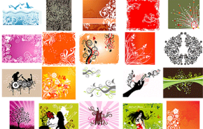 Shapes de flores e folhas para Photoshop