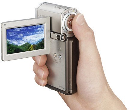 Sony mostra a videograbadora em HD menor até agora. 4 3 08 hdr tg1 - Sony mostra a videograbadora em HD menor até agora.