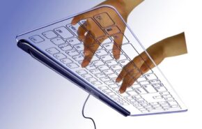 glasskeyboard Teclado de cristal com câmara em lugar de teclas