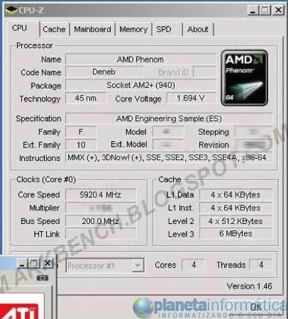 phenom2image3s 1 - Phenom II X4 funcionando a 5,92 GHz