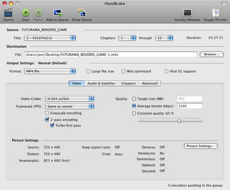 dvd to avi - Dvd a avi, mpg, mp4 y otros con Handbrake