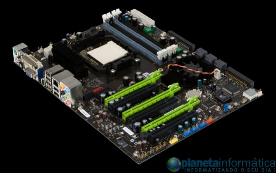 nforce 980a sli 3qtr med - Primeiras imagens da nova placa m&atilde;e nForce 980a SLI de NVIDIA