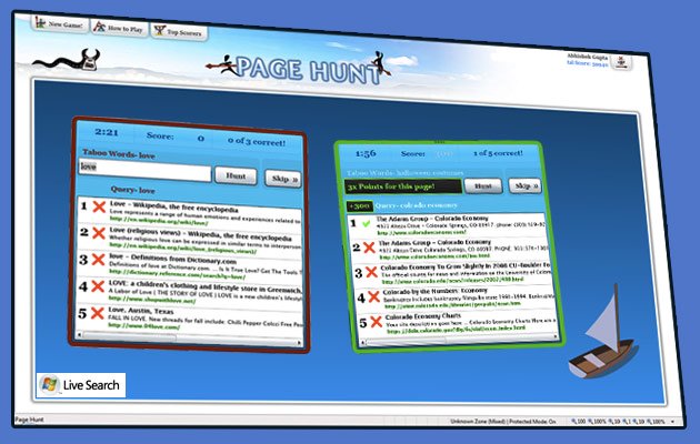 Microsoft cria jogo online para melhorar o Bing pagehunt - Microsoft cria jogo online para melhorar o Bing