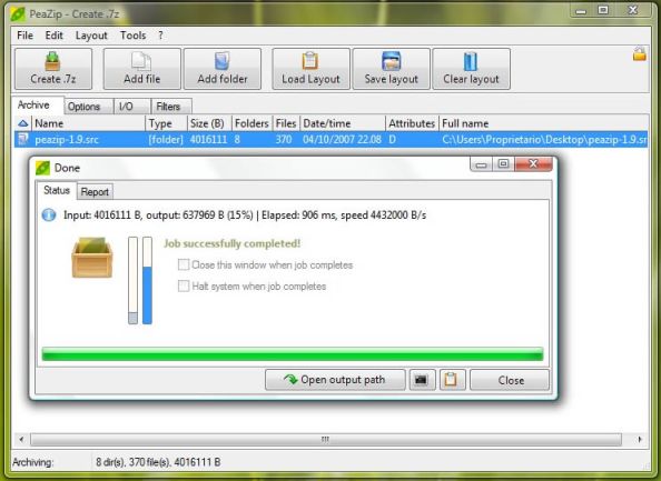 imagem peazip win - PeaZip 2.7 Beta