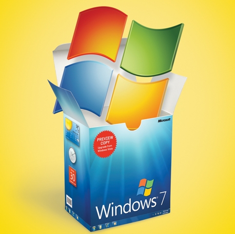 caja windows 7 - Microsoft está "contentinha" com Windows 7