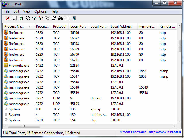 imagem currentports - CurrPorts 1.70