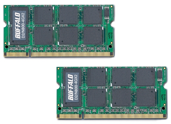 Buffalo D2 N800 4GX2 01 - Buffalo : 8GB DDR2-800 no formato So-DIMM