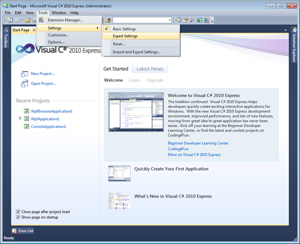 36741 011 - Microsoft Visual Studio 2010 Express Beta 2