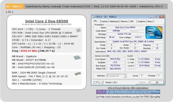 fsb wr - Recorde mundial de overclock: Mais de 740 MHz de FSB