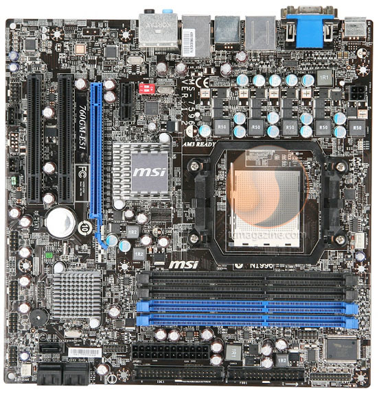 MSI 760GM E51 board 02 - MSI 760GM-E51 AM3 micro-ATX