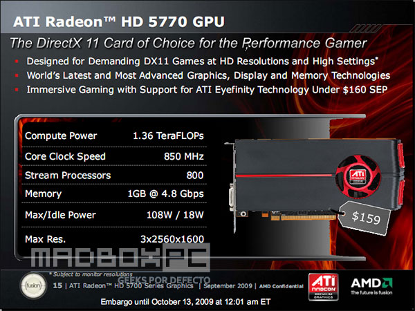 slide 15 - Fotos e especificações oficiais AMD Radeon HD 5750 e HD 5770