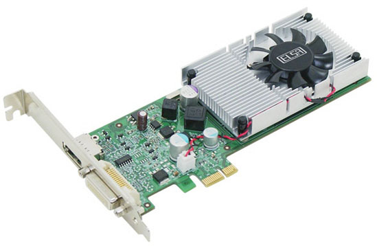 ELSA Gladiac 210 PCIe x1 01 - ELSA tem uma GeForce 210 PCIe x1.