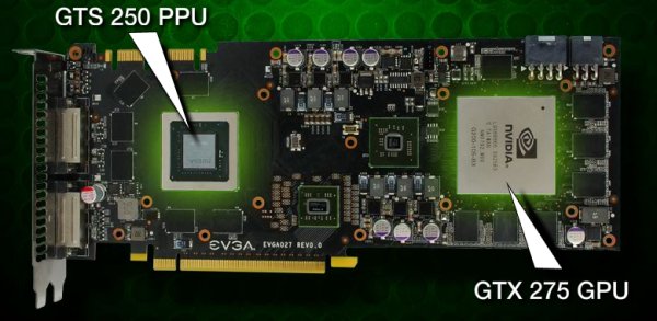 evga geforce gtx 275 co op physx layout - EVGA GeForce GTX 275 Co-op com GTS 250 para PhysX