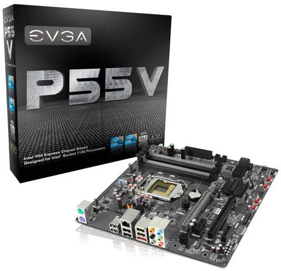 EVGA P55 V board 01 -  EVGA P55 V, placa P55 para orçamentos ajustados