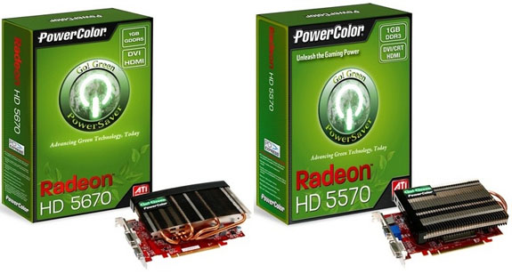 PowerColor Go Green HD5670 5570 01 - PowerColor Radeon HD 5670 e 5570 Go! Verde