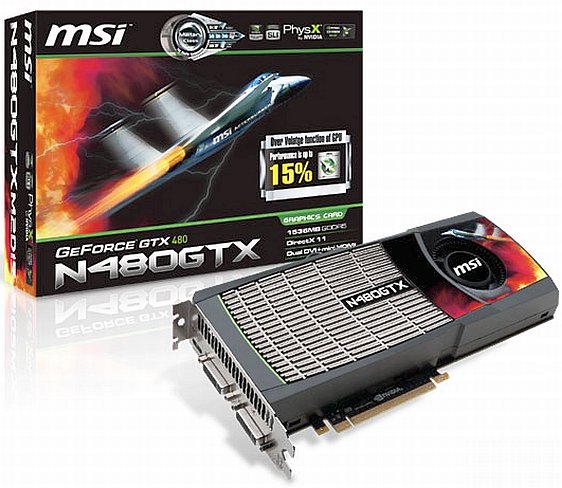 msi geforce gtx 480 dh - Imagens e dados da nova MSI GeForce GTX 480