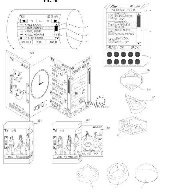 lg flexible display patent may2010 - LG resgistra patente de gadget com tela flexível