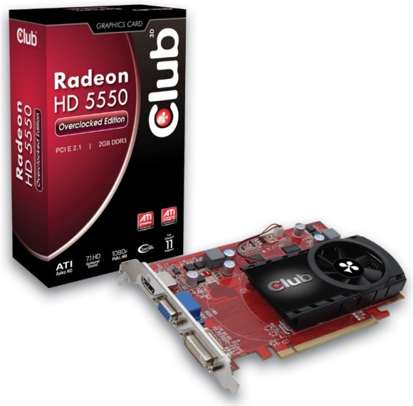 club3d Hd5550OCed 1 - Clube 3D lança sua HD 5550 com overclock e 2GB