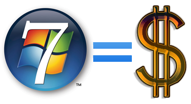 windows 7 logo dollar - Microsoft vende 150 milhões de licenças do Windows 7