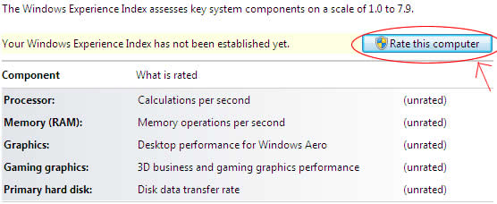 windows 7 aero windows experience rate - Como ativar o Aero no Windows 7