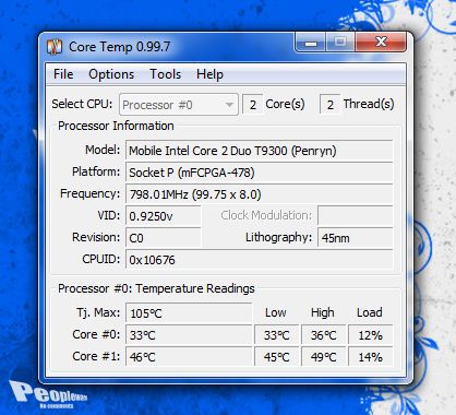 core temp 1 - Monitorize o seu CPU com o Core Temp 0.99.7