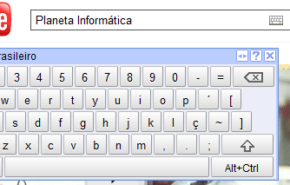 Youtube também tem teclado virtual