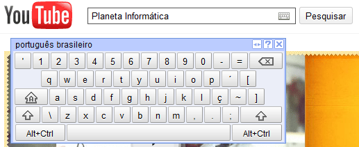 teclado youtube - Youtube também tem teclado virtual