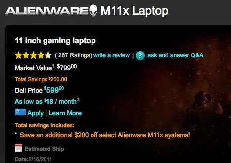 m11x sale - Alienware M11x à venda por menos de 600$