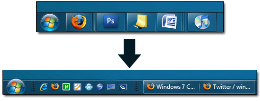 Quick Launch bar in Windows 7 - Dicas para Windows 7 - Como adicionar un menu "Quick Start" na barra de tarefas