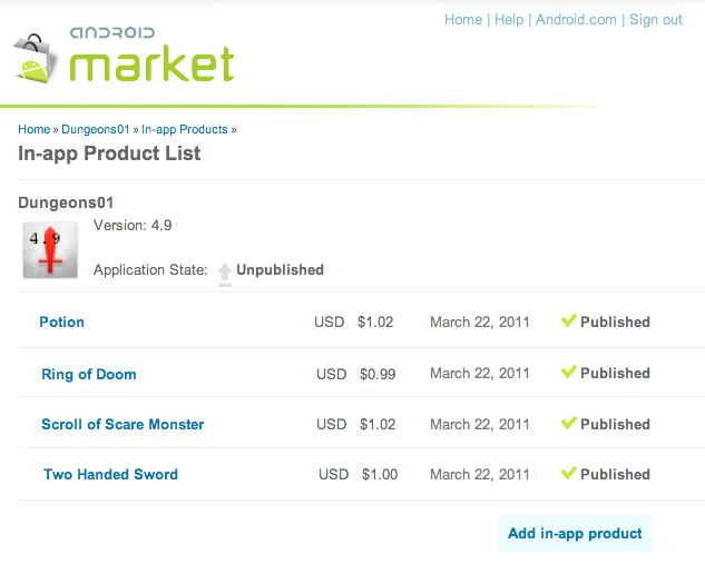 billing product list blog - Novo sistema de pagamento no Android Market