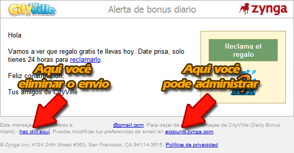 email cityville 1 - Tutorial como excluir os e-mails de notificações no CityVille do Facebook