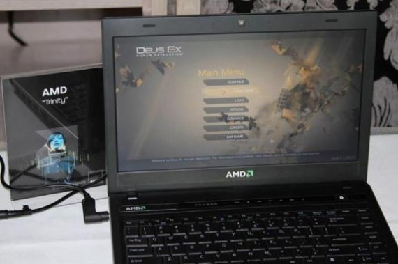 AMD Trinity corriendo Deus Ex 570x379 - Demonstração da APU AMD Trinity para notebooks