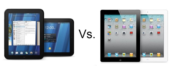 20110819 hp touchpad vs apple ipad 2 - Apple poderia superar a HP em venda de PC e tablets