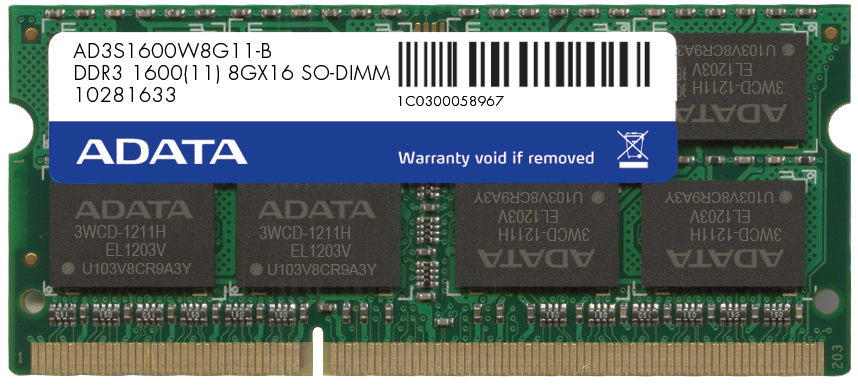adata 8gb sodimm - ADATA anuncia memória DDR3 de 8GB a 1600 MHz