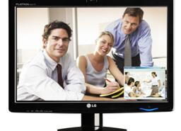Novo monitor de 22″ LG com webcam e alto-falantes