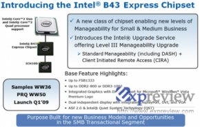 Nuevo chipset Intel B43 para 2009