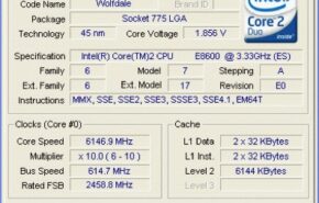 Intel E8600 chega aos 6,1 GHz