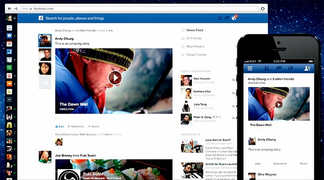 facebook novo desenho - Facebook apresenta um design novo e simplificado para seus feed de notícias